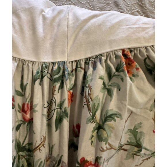 Vtg Ralph Lauren Floral Pewter Toulouse Bed Skirt Full Country Chic rare Read - Picture 14 of 15
